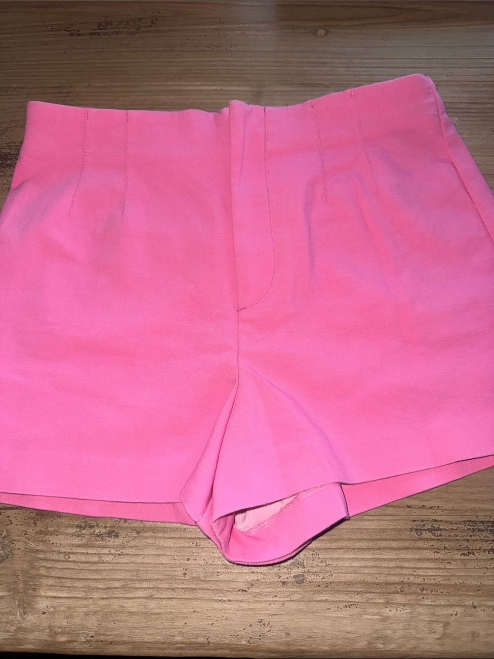 Zara High-Waist Pink Tailored Shorts
